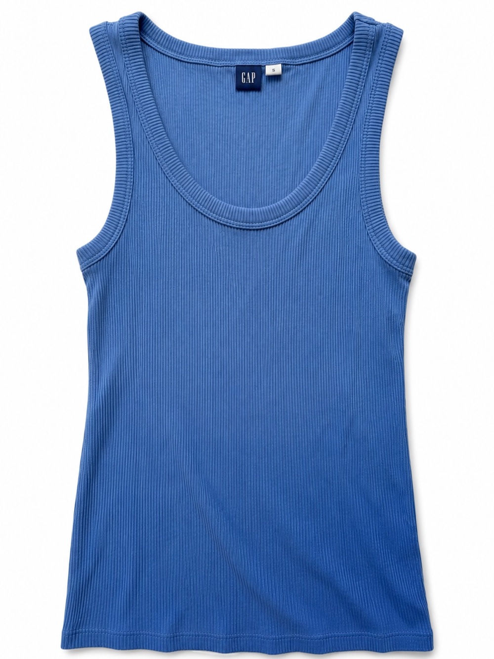 GAP Blue Ombré Ribbed Scoop neck Tank Top S